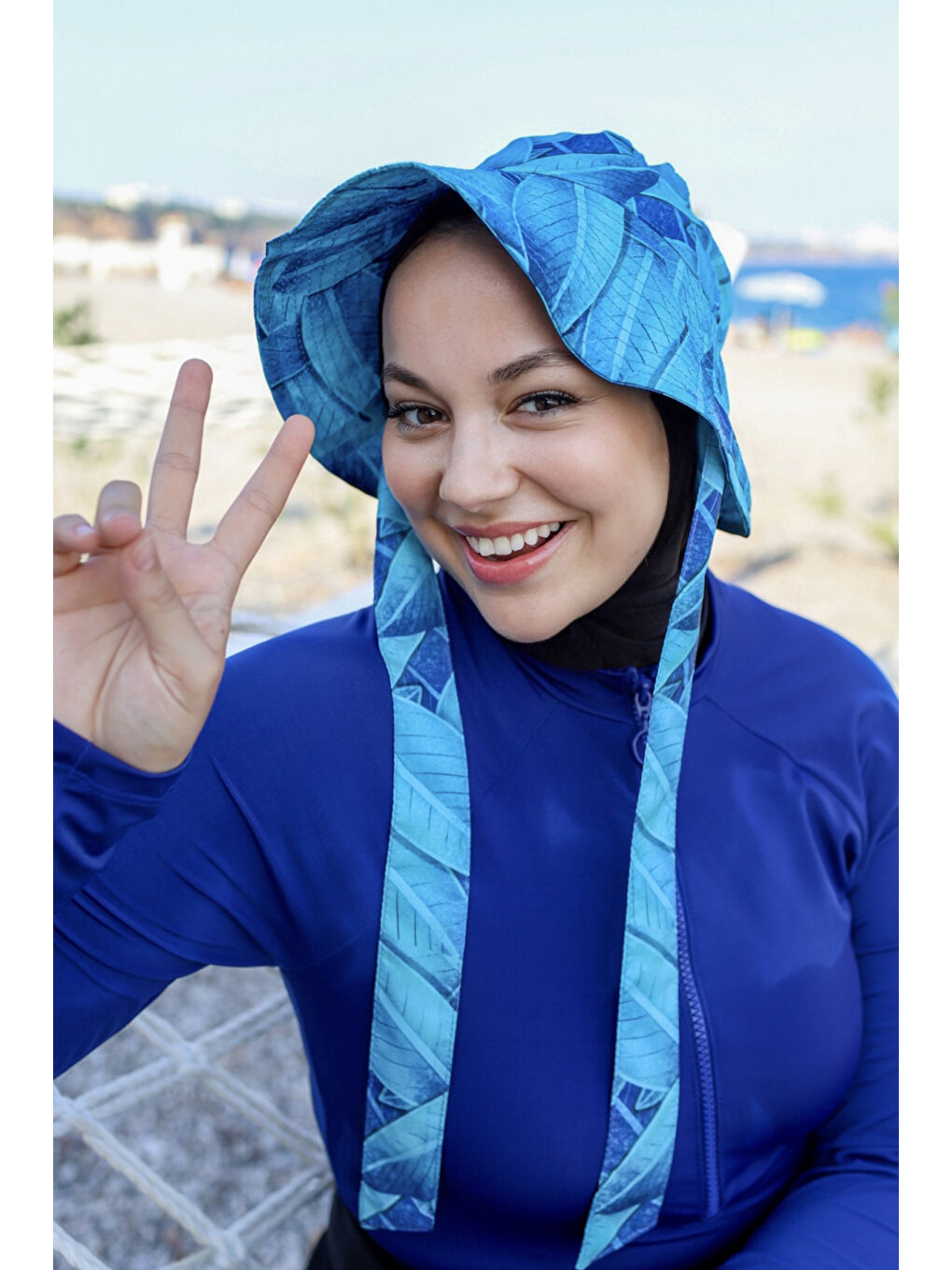 Lacivert Remsa Bağlamalı Bucket Şapka RŞBUC-02 Berrin-1