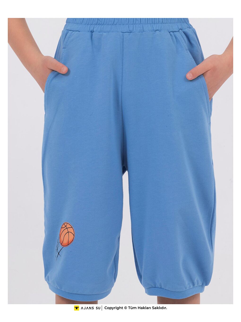 Mavi Erkek Çocuk Basketbol Baskılı Kısa Kollu Basic Kaprili Takım 5-9 Yaş-8
