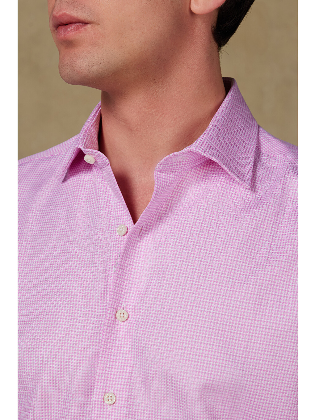 Marco Dobby Pamuklu Slim Fit Pembe Klasik Yaka Erkek Desenli Gömlek-2