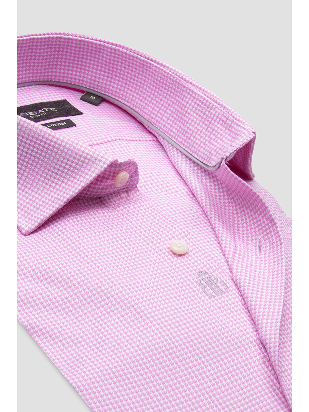 Marco Dobby Pamuklu Slim Fit Pembe Klasik Yaka Erkek Desenli Gömlek-3