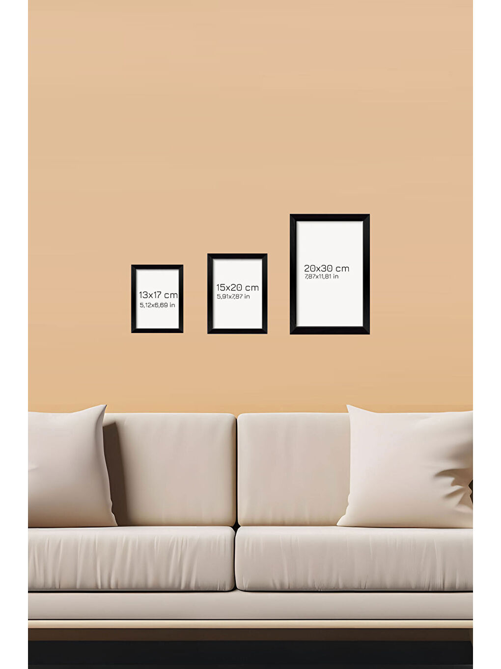 Beyaz 12 Parça Siyah Çerçeve Görünümlü Mdf Tablo Seti - 12ARTAVESSA2-1317-1