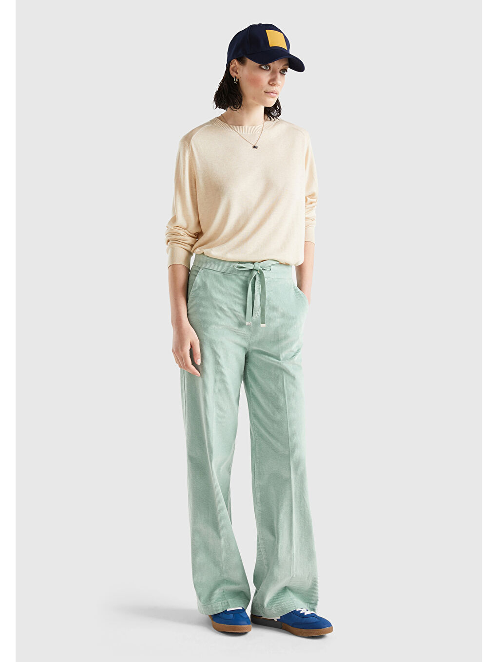 Kadın Bej Kaşmir Karışımlı İnce Kazak-3