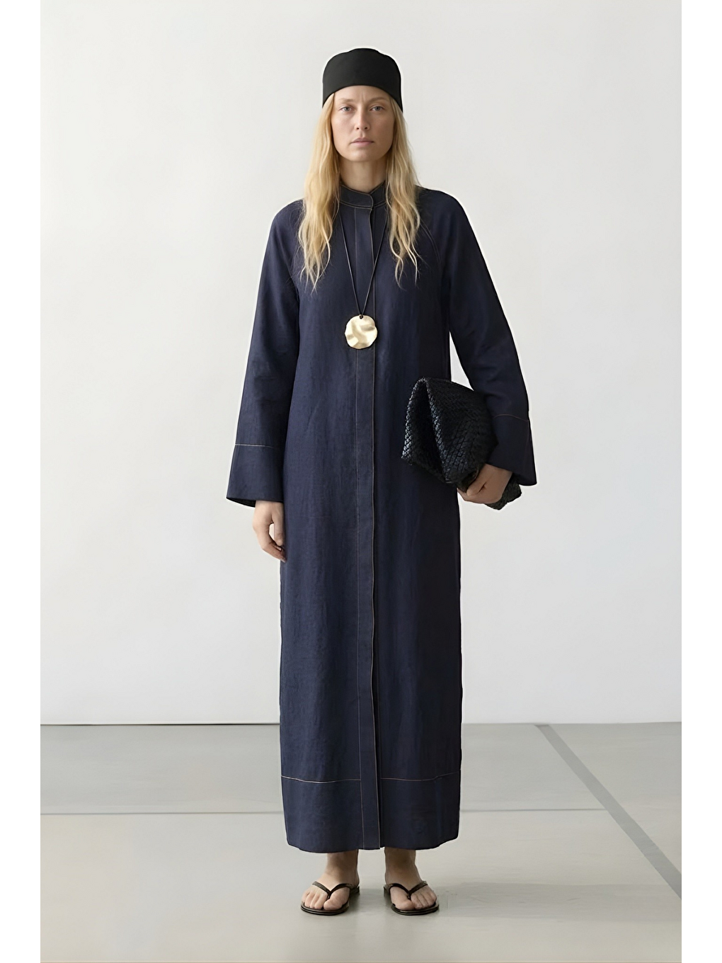 Ferace Denim Elbise Lacivert