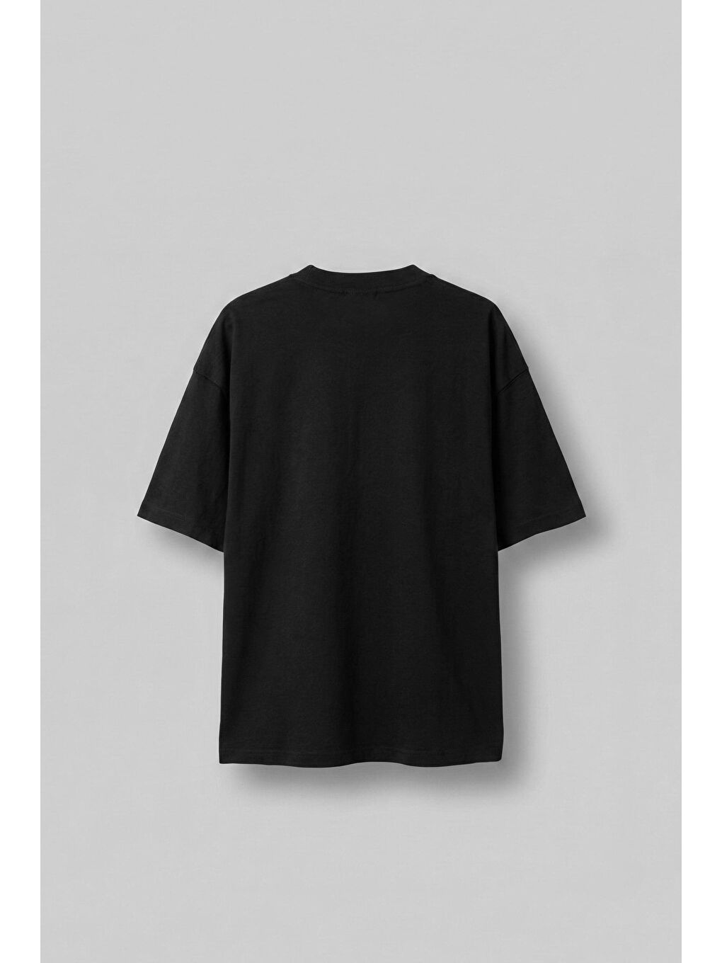 Erkek Oversize Baskılı Yıkamalı T-Shirt Siyah-1