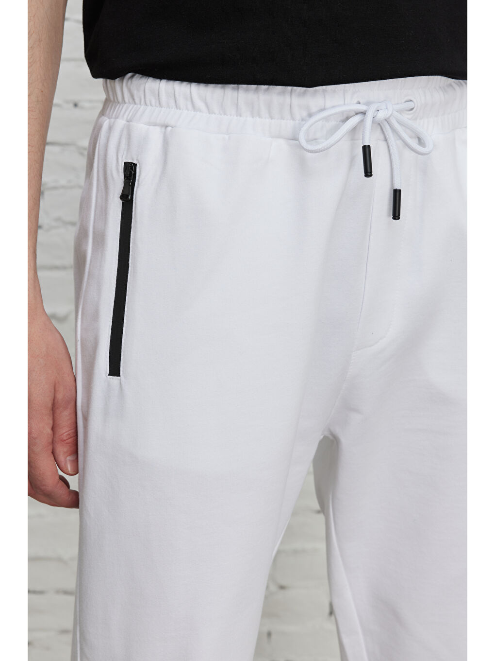 Erkek Beyaz Standart Fit Normal Kesim Eşofman Altı-2