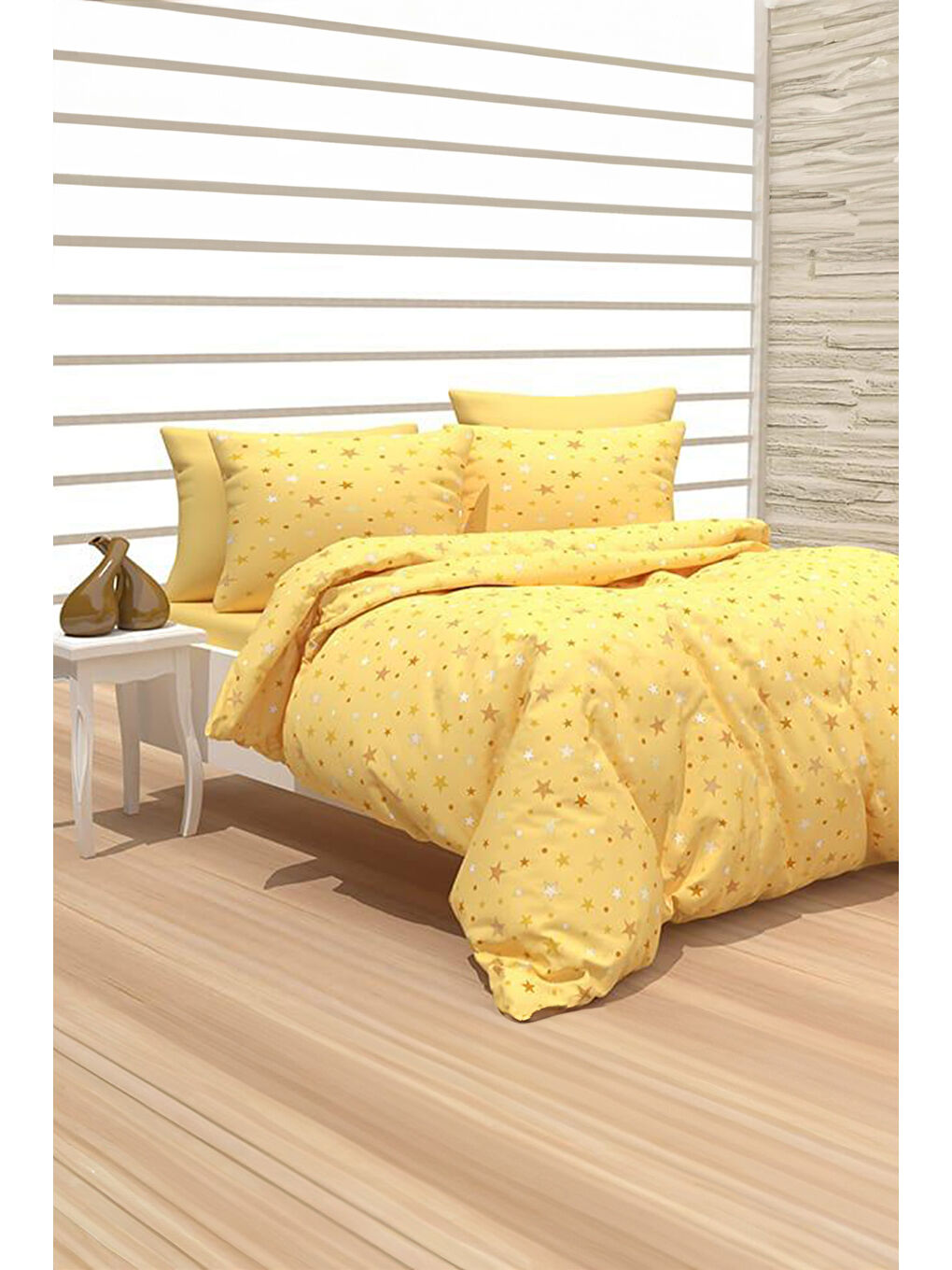 Sarı Sari Tek Kişilik Nevresim Seti  - 50011