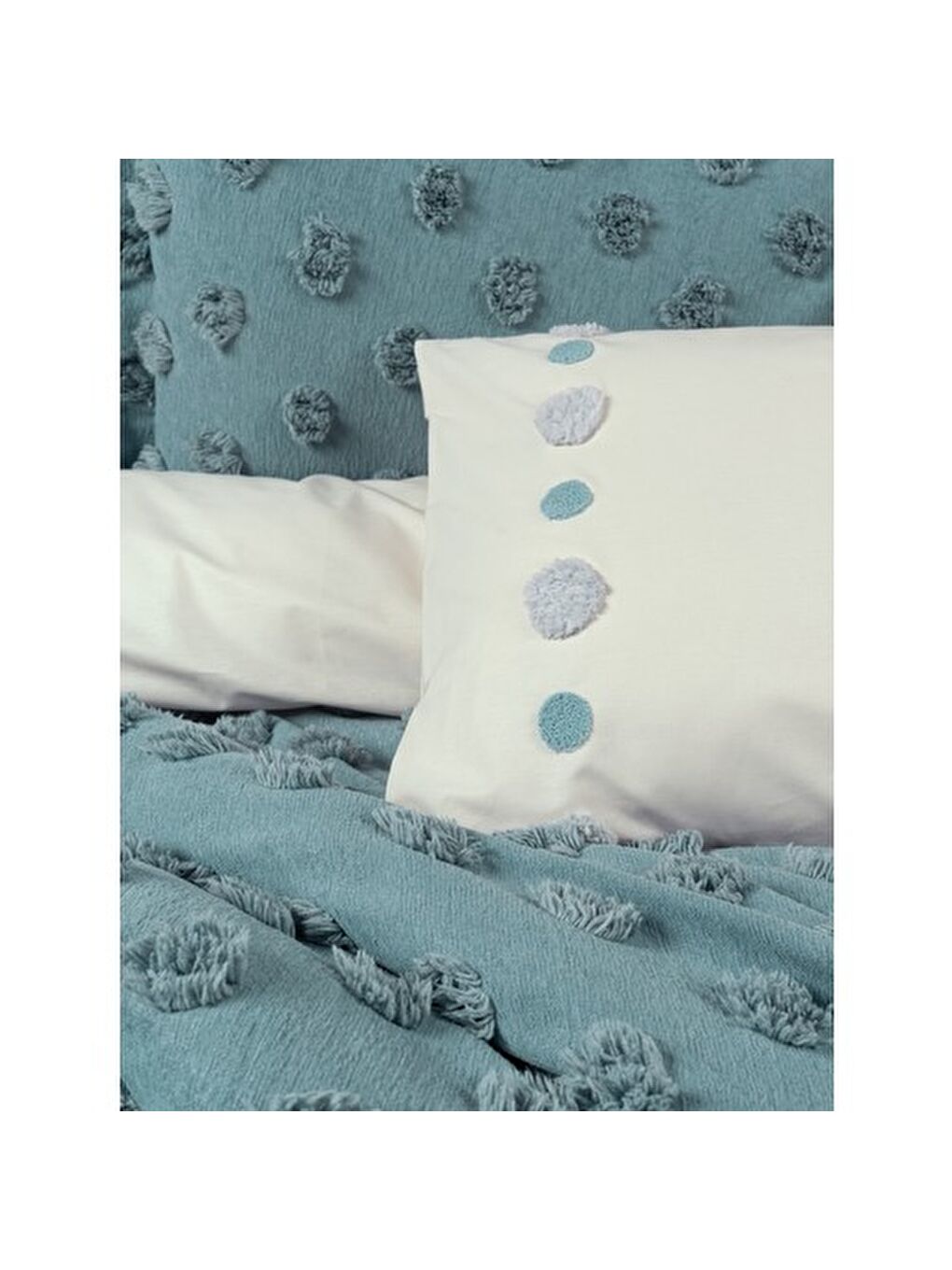 Karışık Pamuk Box Limi Yatak Örtülü Nevresim Takımı Aldo Mint-1