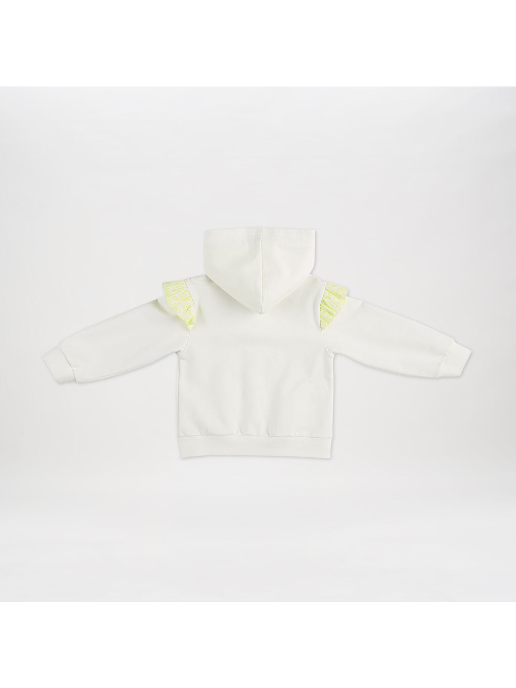 Panço Ekru Kız Çocuk  Fırfır Detaylı Fermuarlı Sweatshirt - 1