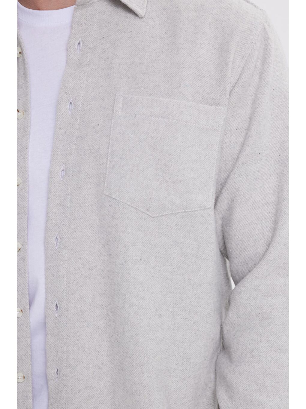 Erkek Regular Fit Klasik Kesim Düz Cepli Koyu Gri Oduncu Gömlek-2