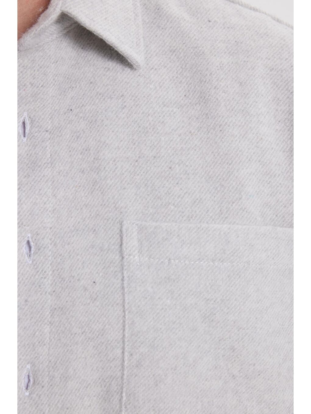 Erkek Regular Fit Klasik Kesim Düz Cepli Koyu Gri Oduncu Gömlek-5