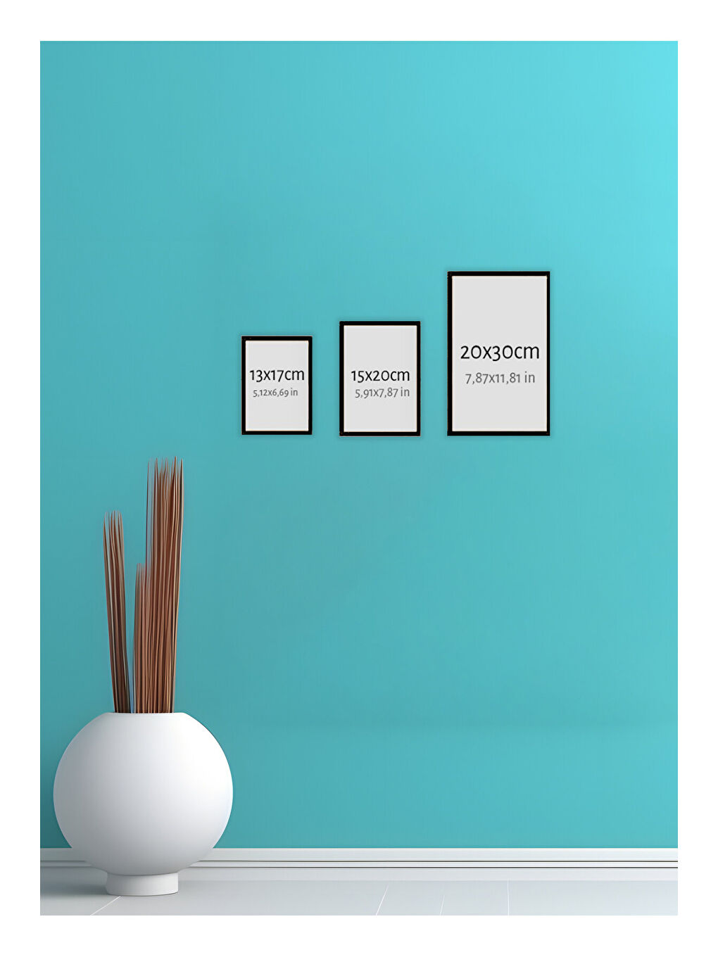 Beyaz 12 Parça Çerçeve Görünümlü Mdf Tablo Seti - 12ARTAVESSA16-1520-1