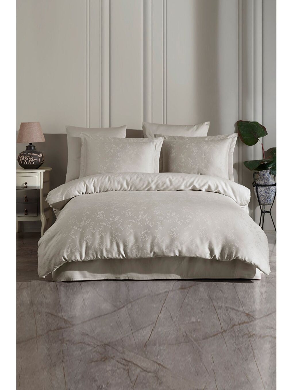 Karışık Liyosel Jakar Nevresim Takımı Tek Kişilik - Eva Taş