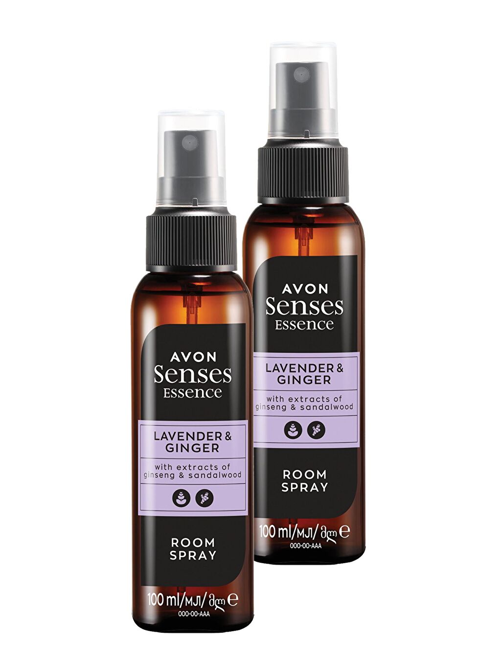 AVON Renksiz Senses Essence Lavender & Ginger Lavanta ve Zencefil Kokulu Oda Spreyi 100 ml İkili Set