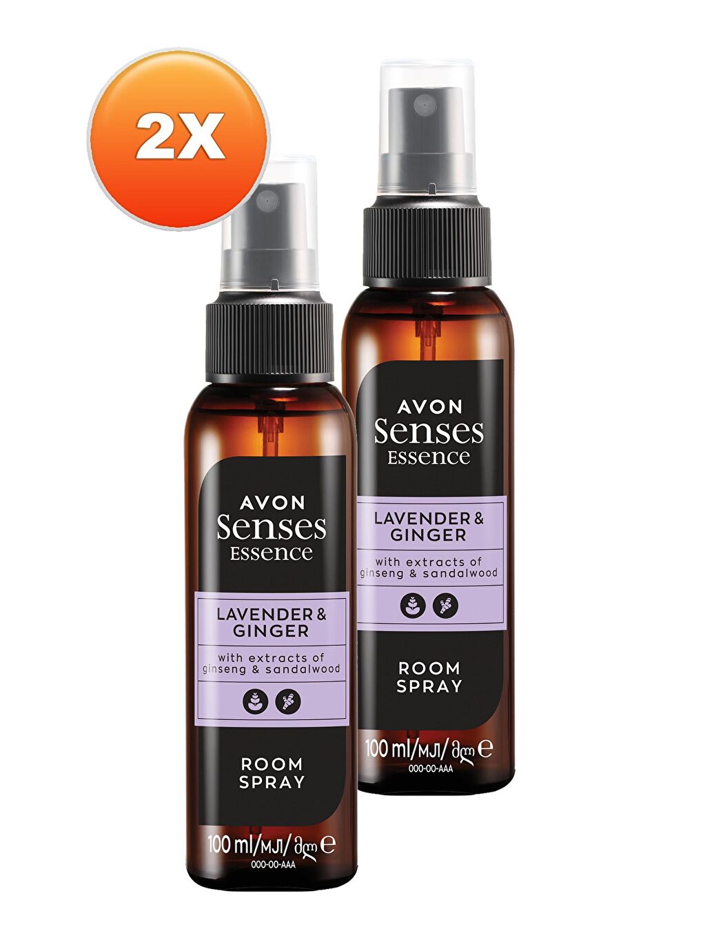 AVON Renksiz Senses Essence Lavender & Ginger Lavanta ve Zencefil Kokulu Oda Spreyi 100 ml İkili Set - 1