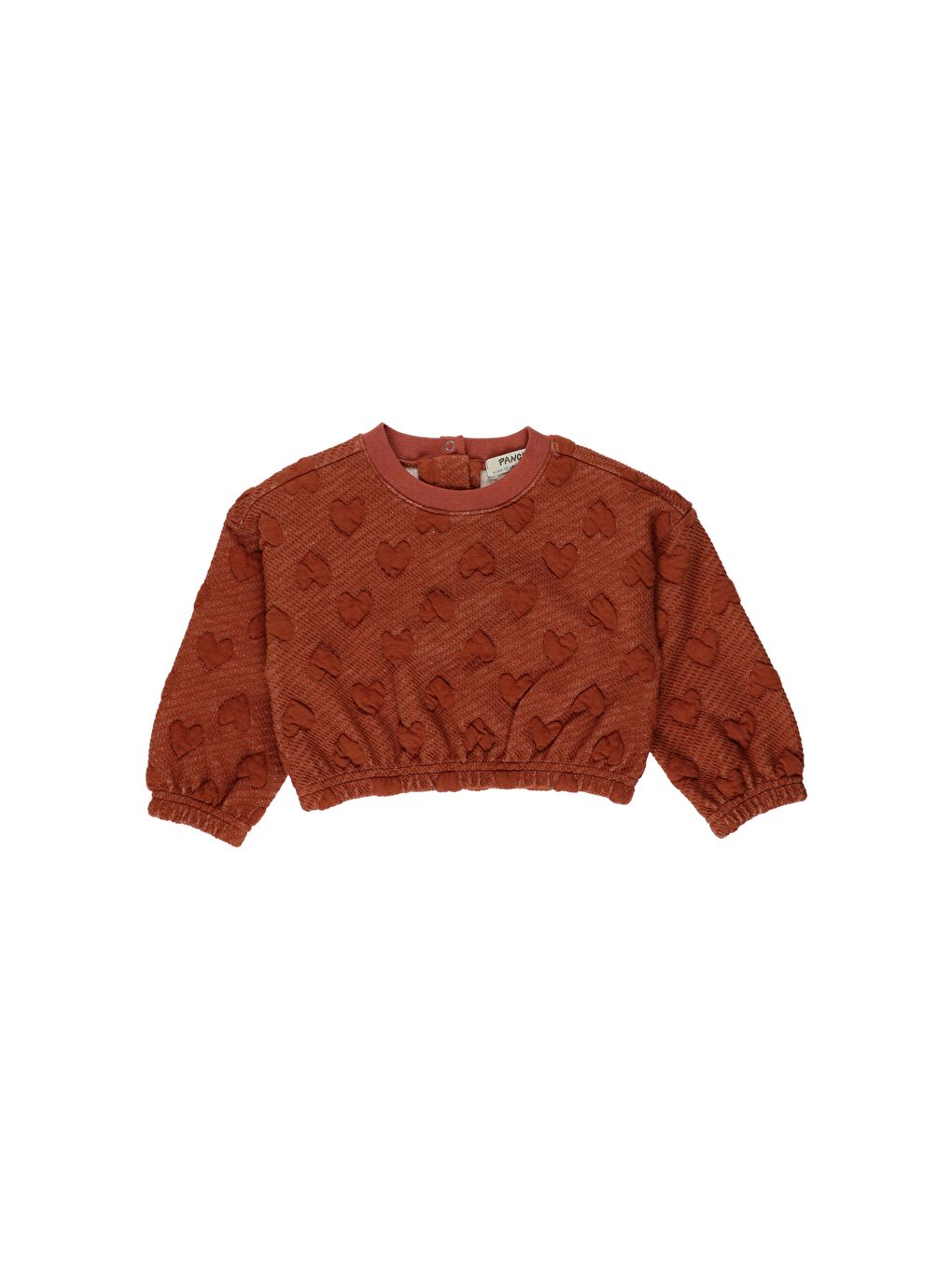 Panço Kahverengi Kız Çocuk  Crop Sweatshirt Kiremit