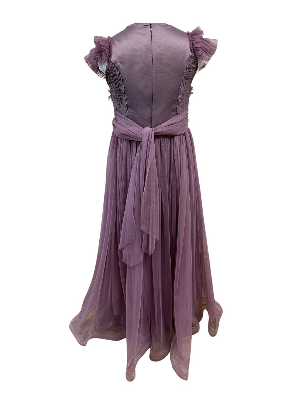 Mor Beli Taşlı Püsküllü Abiye 3005-2