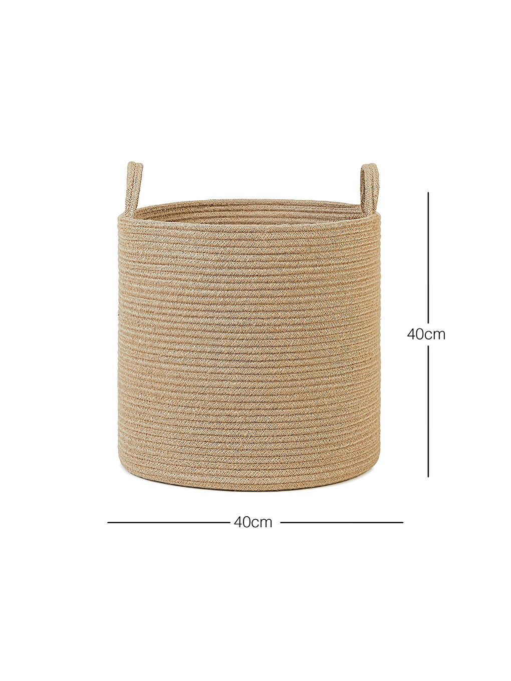 Bej Jüt Halat Sepet 40 x 40 cm-1