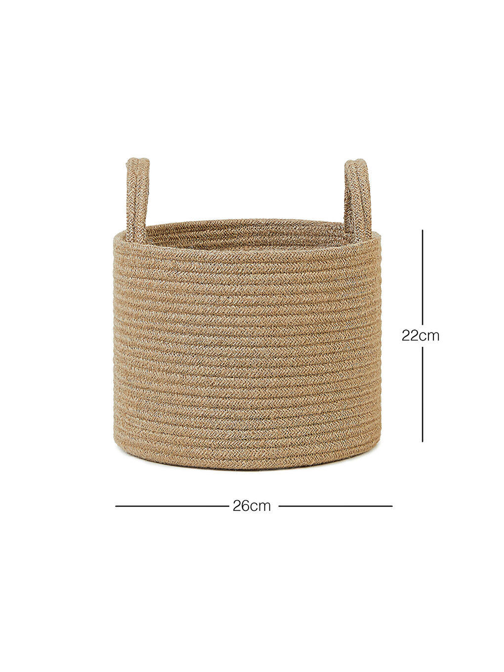 Bej Jüt Halat Sepet 26 x 22 cm-1