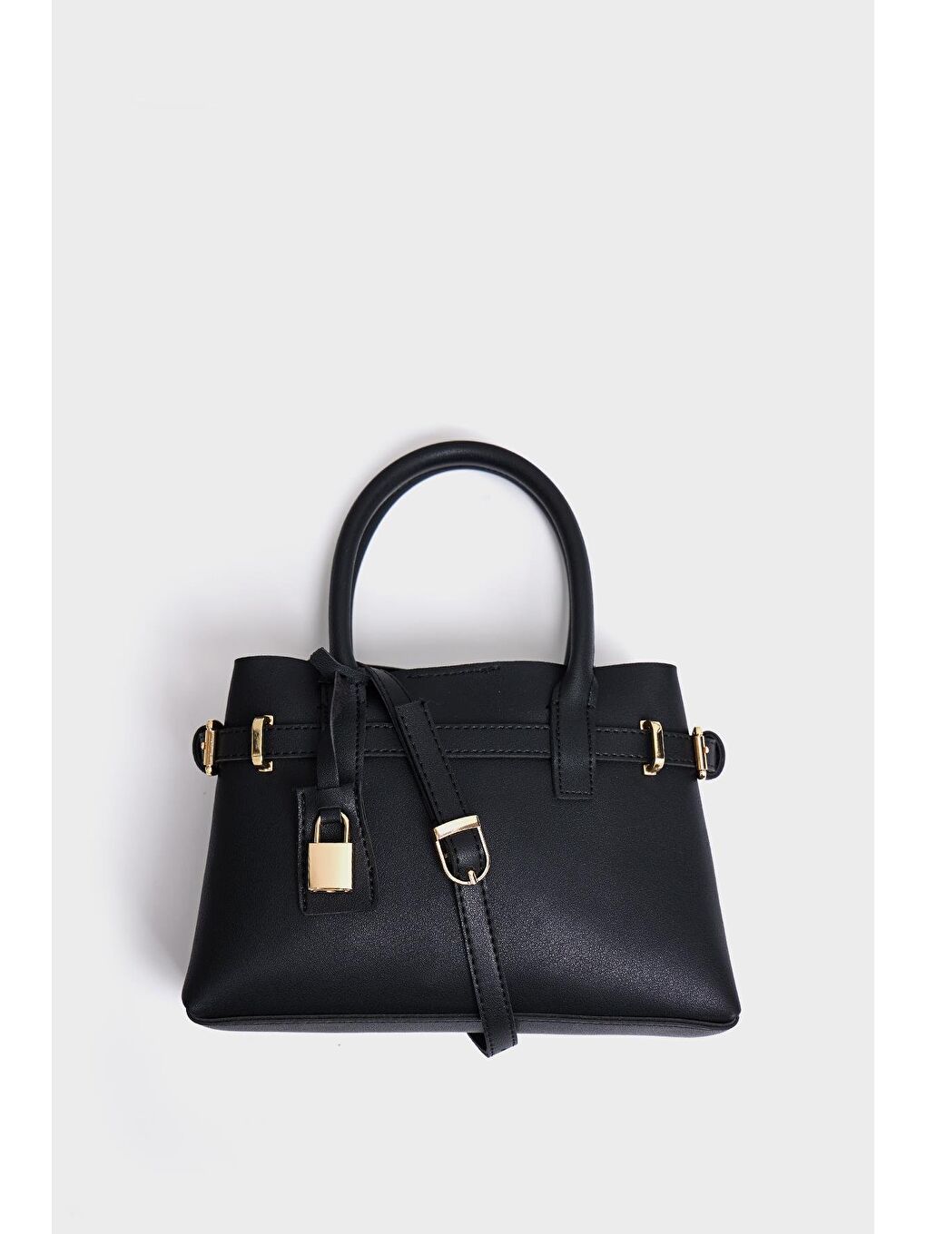 Mini Kilit Detaylı El Ve Omuz Çantası Siyah-1