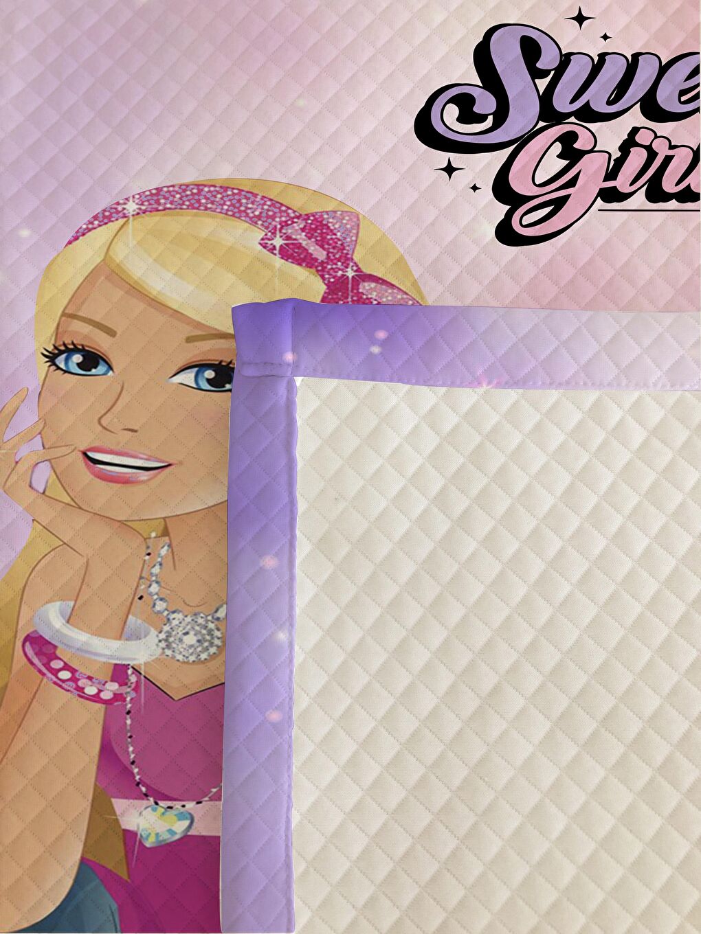 Karışık Prenses Kız Desenli Bebek Ve Çocuk Baskılı Tek Kişilik Pike Takımı Renkli-2