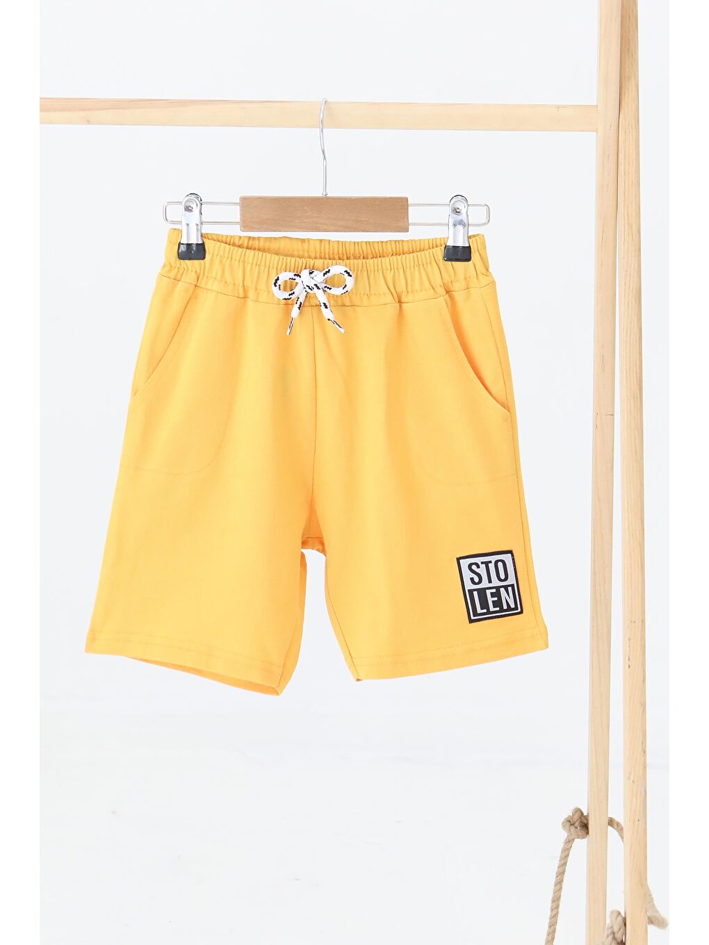 Sarı Kız Çocuk Baskılı Şort - 27335