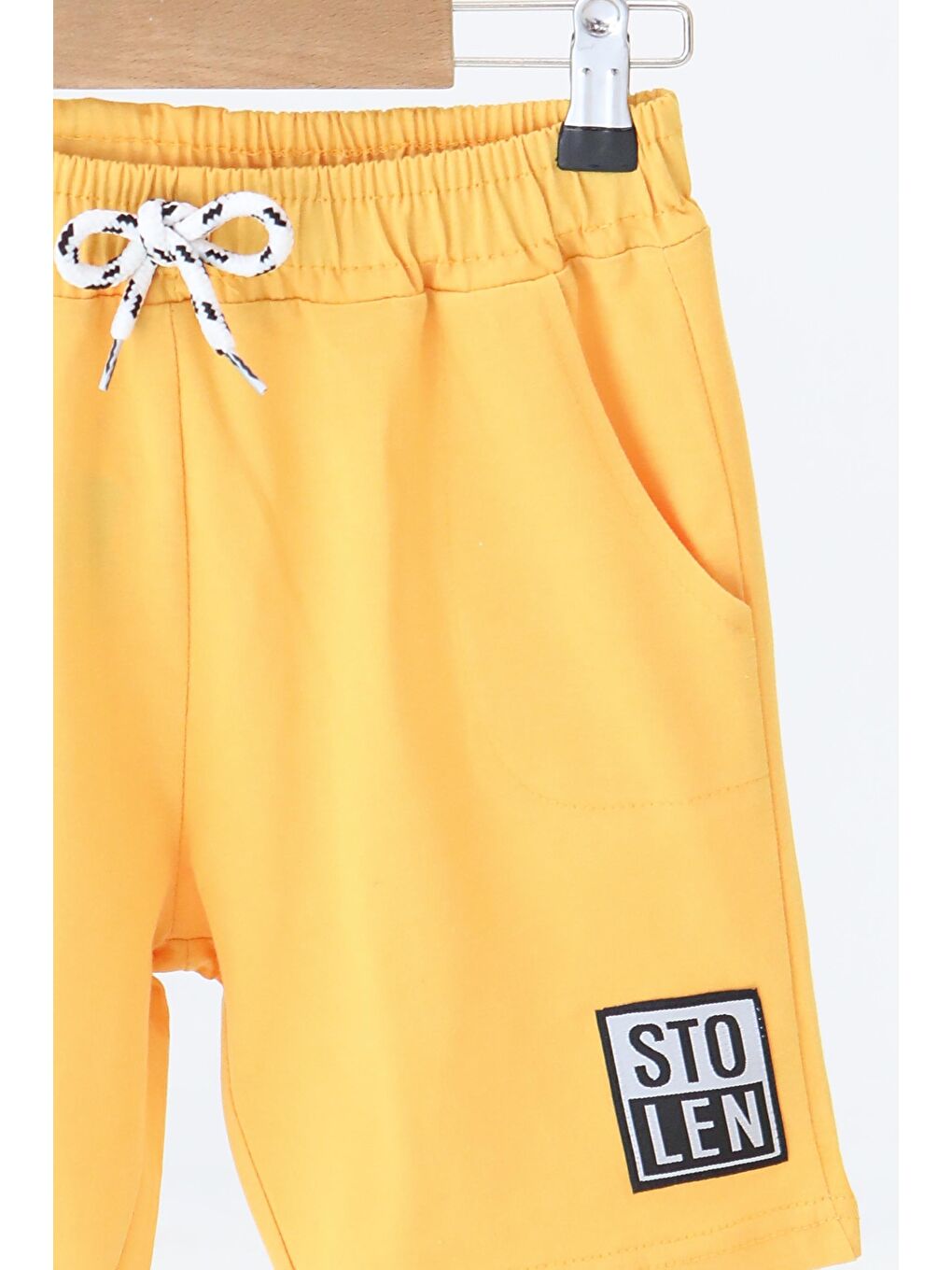 Sarı Kız Çocuk Baskılı Şort - 27335-1