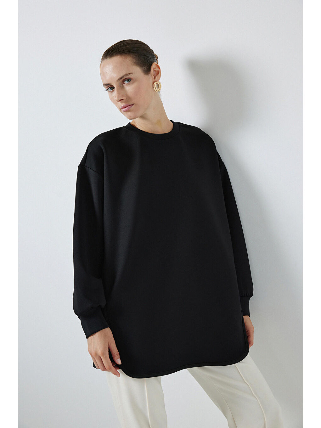 Siyah Biyeli Scuba Tunik-2