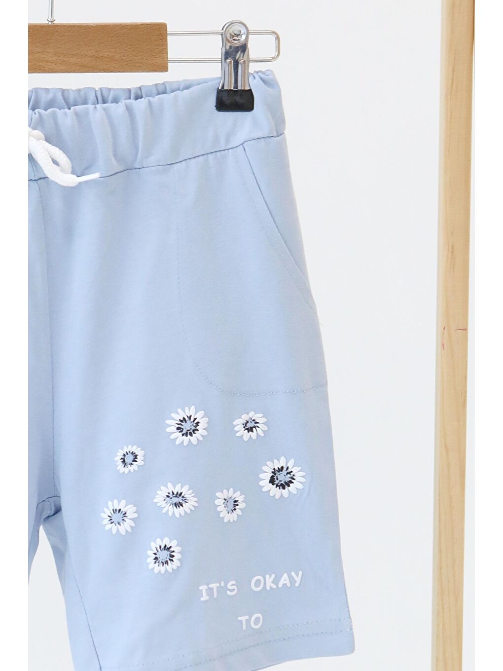 Kız Çocuk Bebe Mavi Baskılı Şort - 27329-1