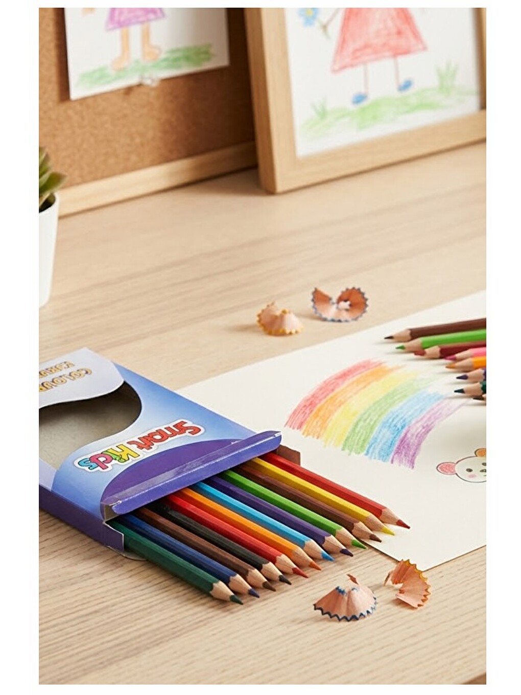 12 Li Kuru Boya Kalemi 1 Paket Smart Kids 12 Renk Kuruboya Kısa Boy Canlı Renkli Boya Kalem Öğrenci-1