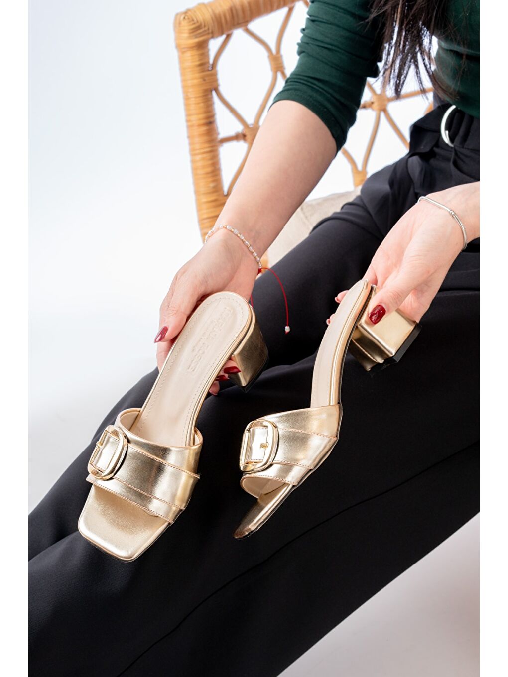 Sarı Kadın İgor Gold Topuklu Terlik-2