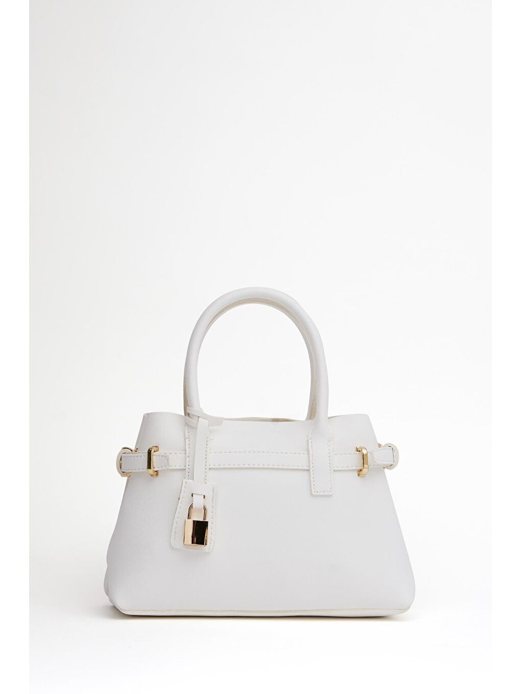 Mini Kilit Detaylı El Ve Omuz Çantası Beyaz-1