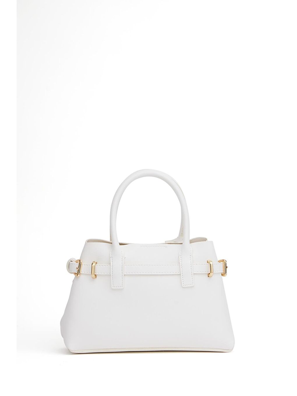 Mini Kilit Detaylı El Ve Omuz Çantası Beyaz-3