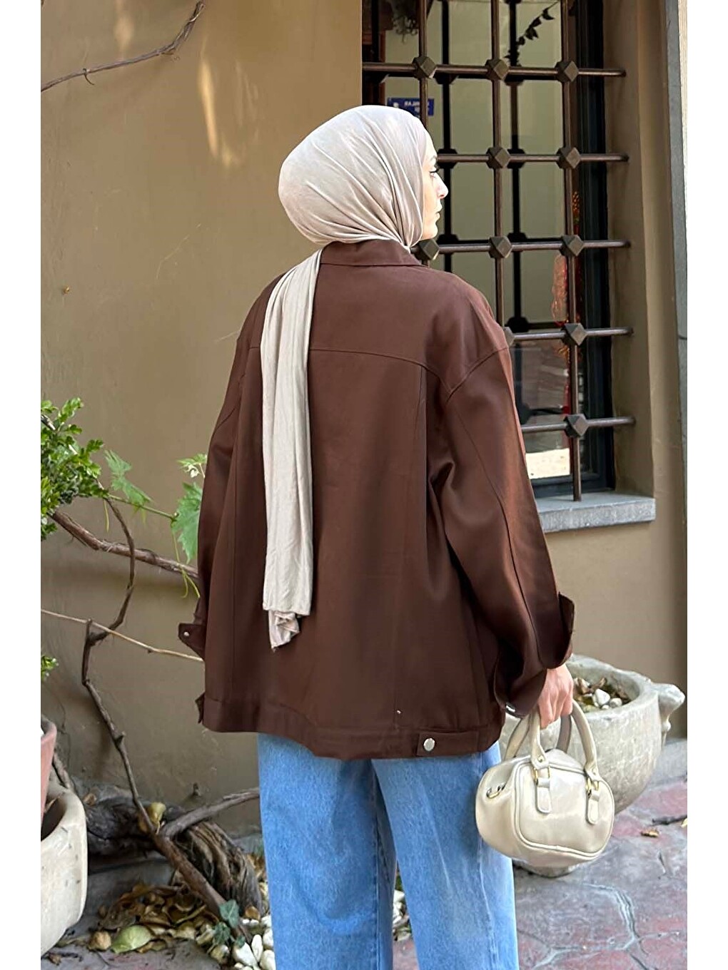 Gabardin Kapak Cepli Ceket Acı Kahverengi-3