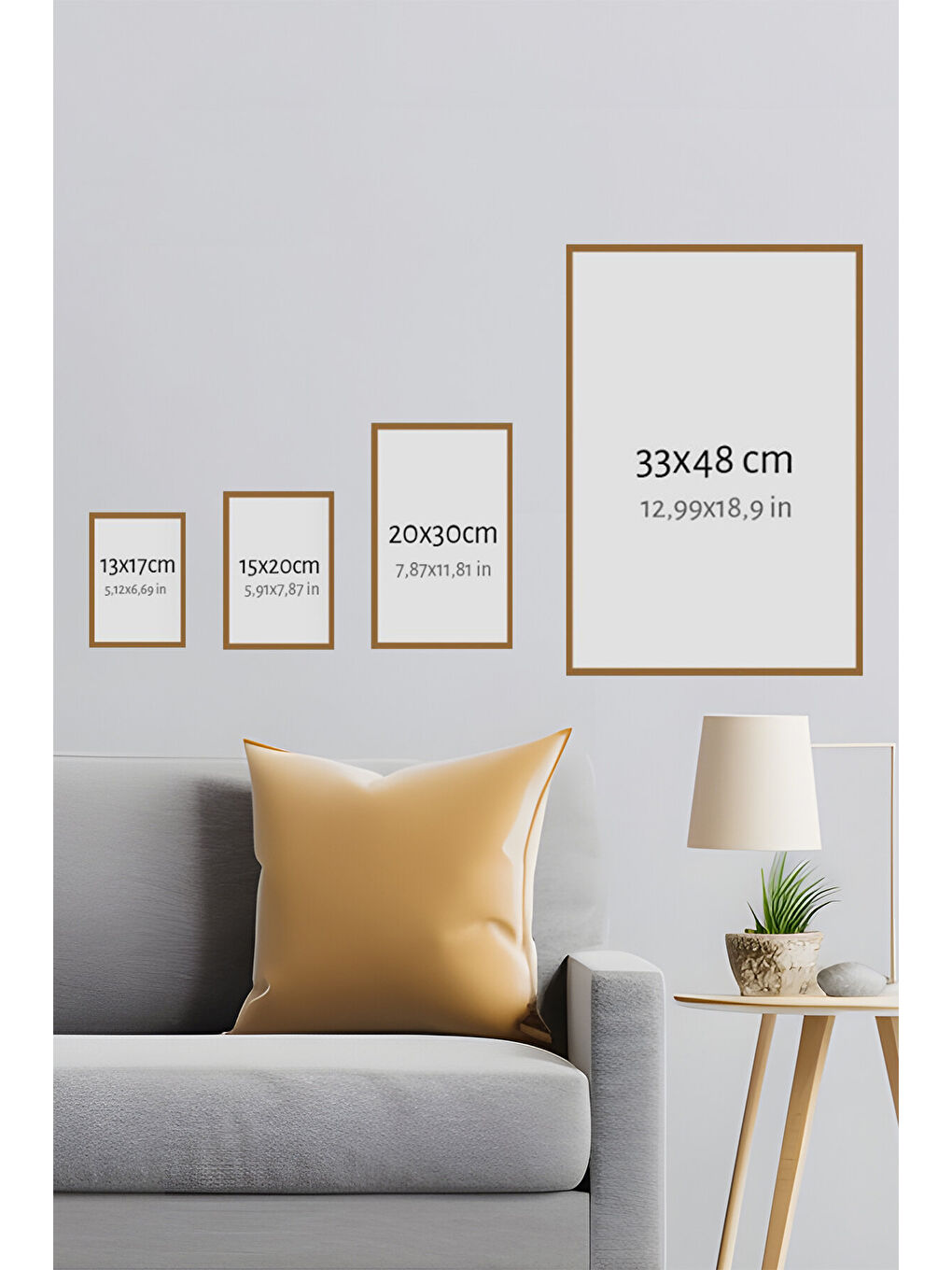 Beyaz 7 Parça Çerçeve Görünümlü Mdf Tablo Seti - 7ARTAVESSA7-2030-1