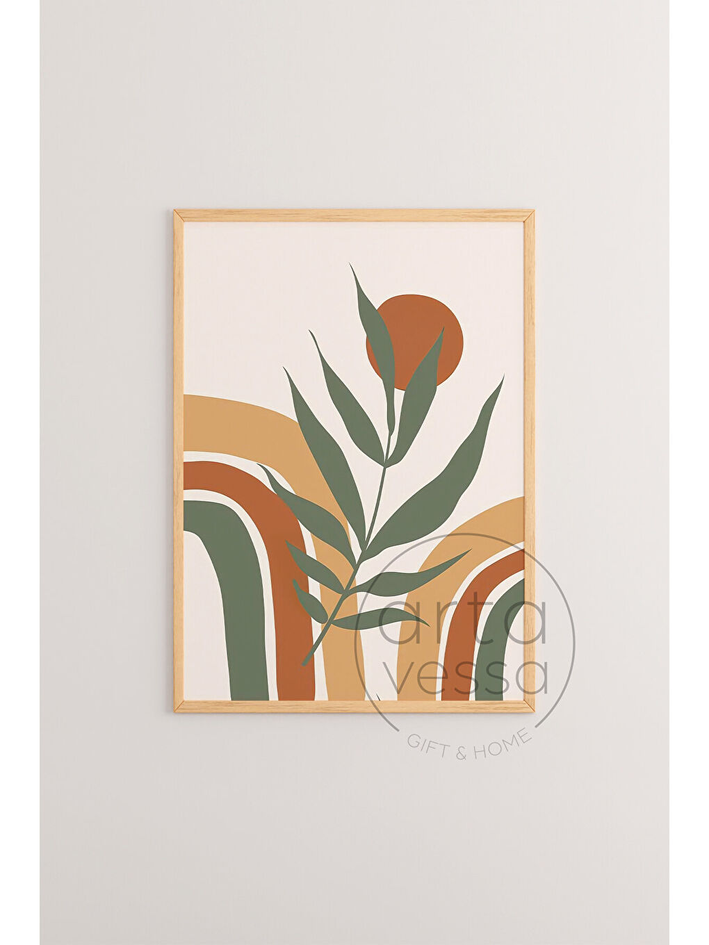 Beyaz 3 Parça Ham Renk Gerçek Ahşap Çerçeveli Tablo Seti - Model 5 - 33 x 48-3