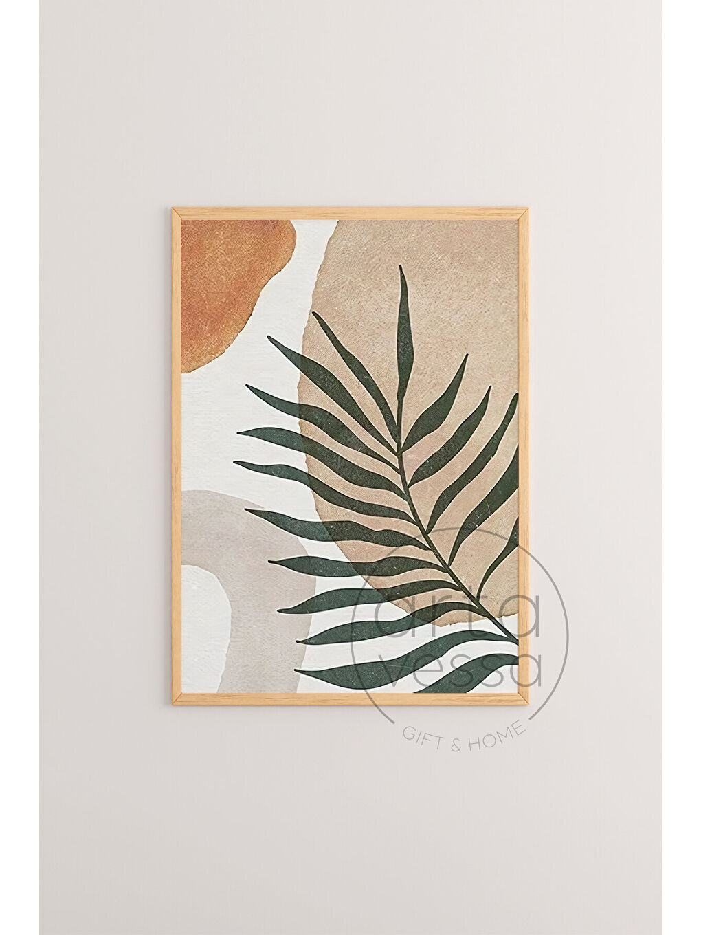 Beyaz 3 Parça Ham Renk Gerçek Ahşap Çerçeveli Tablo Seti - Model 10 - 33 x 48-3