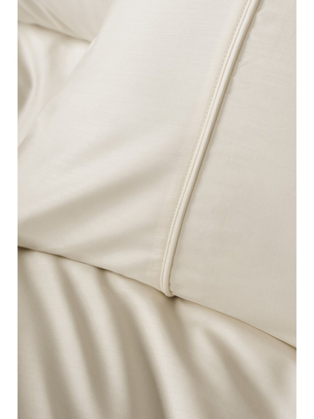 Karışık Pamuk Box Silky Saten Çift Kişilik Nevresim Takımı Ekru-2