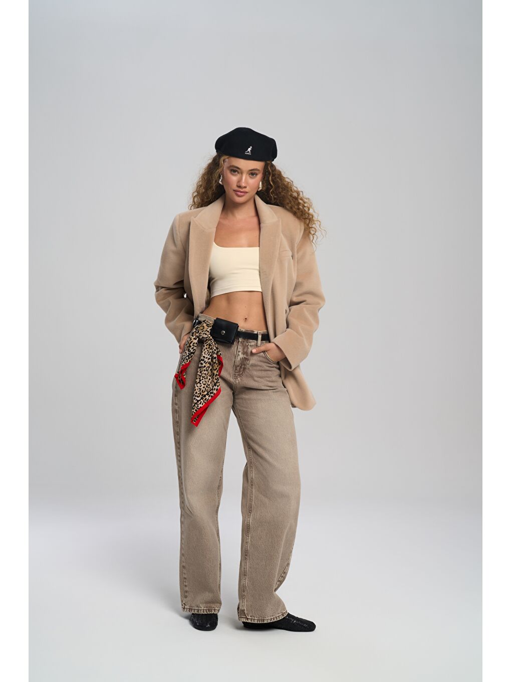 Runa Oversize Bej Blazer-2