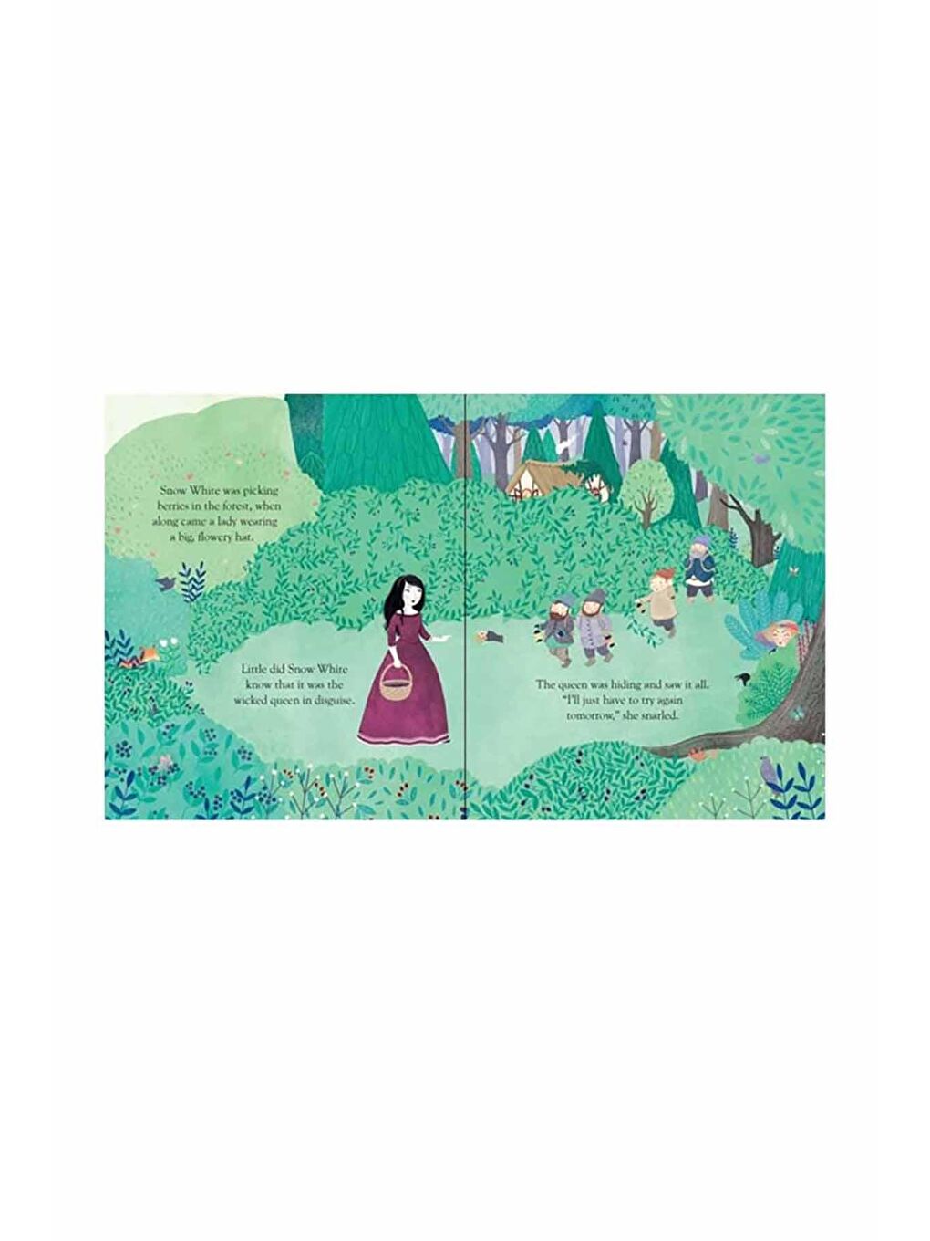 The Usborne Beyaz-Renklibaskı Peep Inside a Fairy Tale Snow White and the Seven Dwarfs - 1