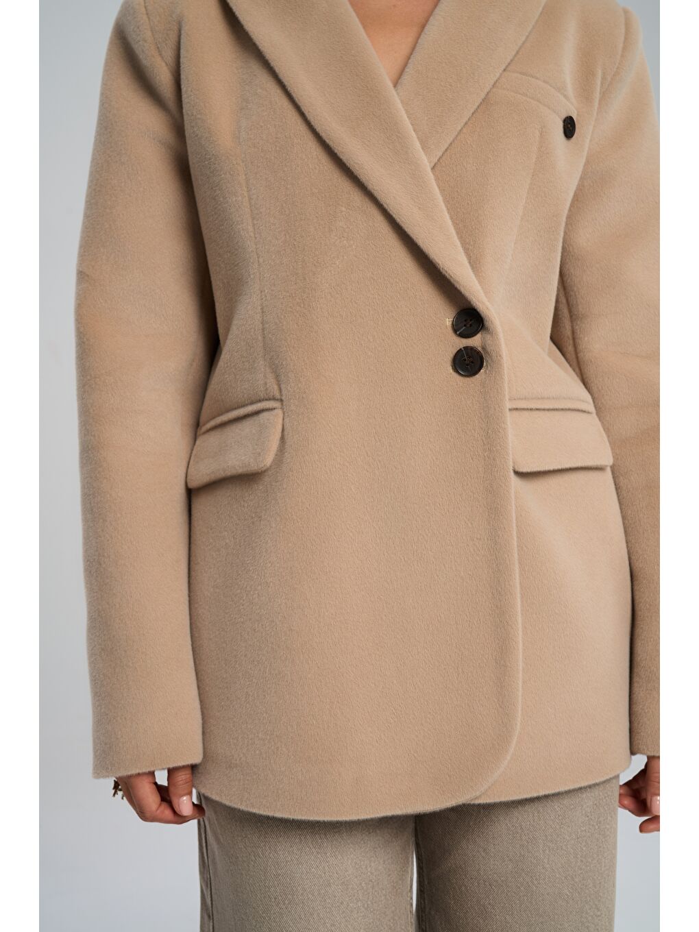 Runa Oversize Bej Blazer-5