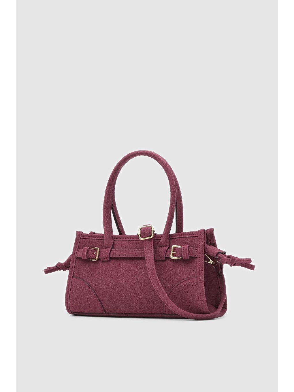 Maison Süet Baget Çanta Bordo-2
