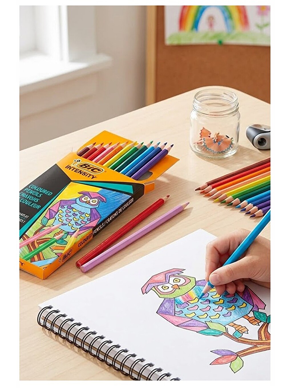 12 Li Kuru Boya Kalemi Karton Kutu 1 Paket Bic İntensity 12 Renk Kuruboya Tam Boy-1