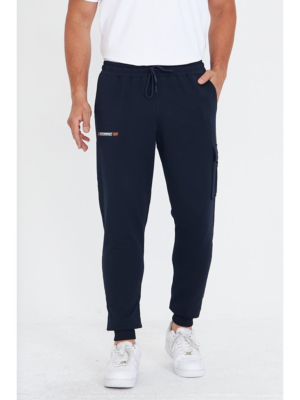 Erkek Pamuklu Kargo Cepli Eşofman Altı Lacivert 5821-L-2