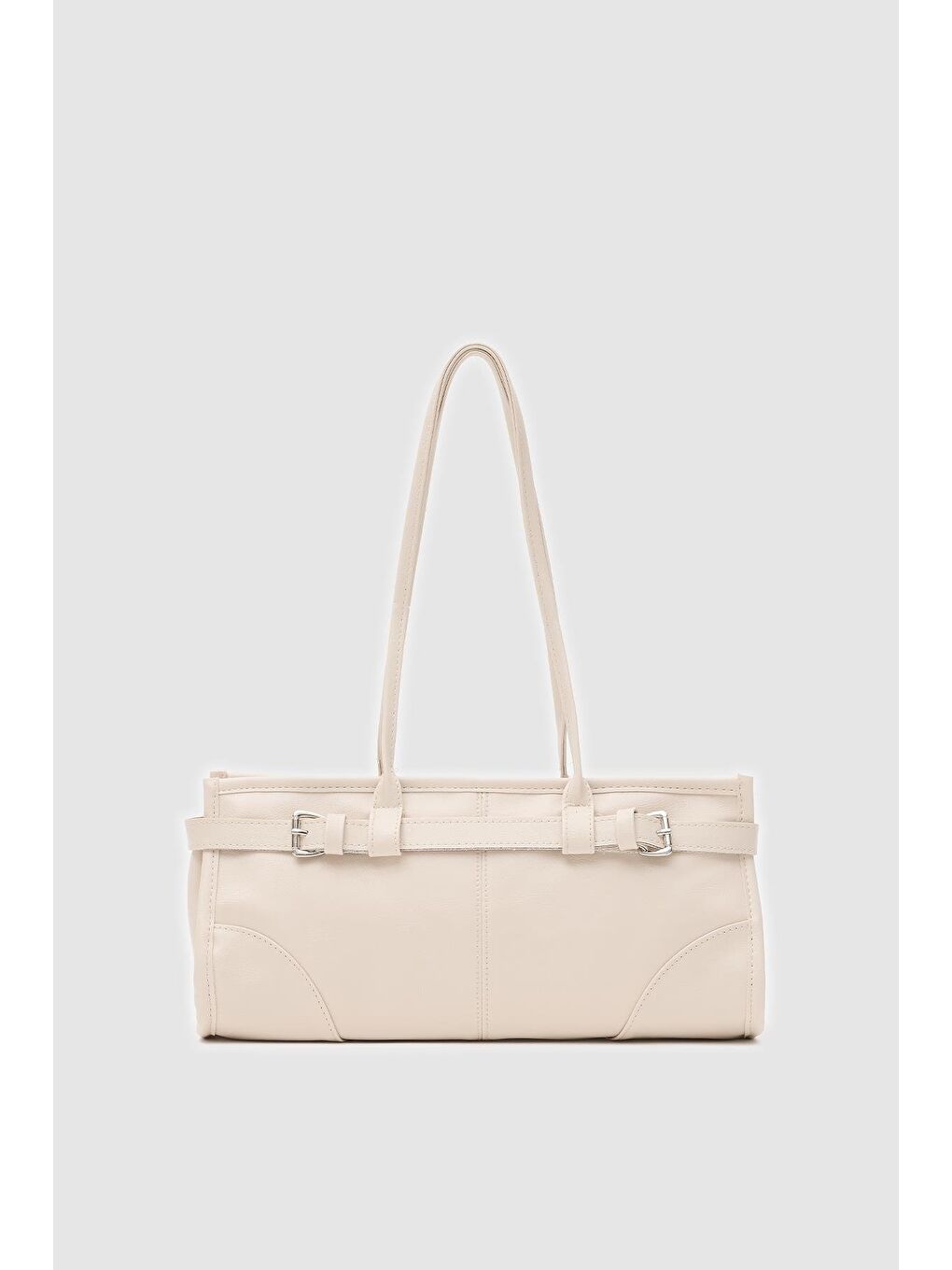 Ekru Enyola Vintage Baget Çanta Krem