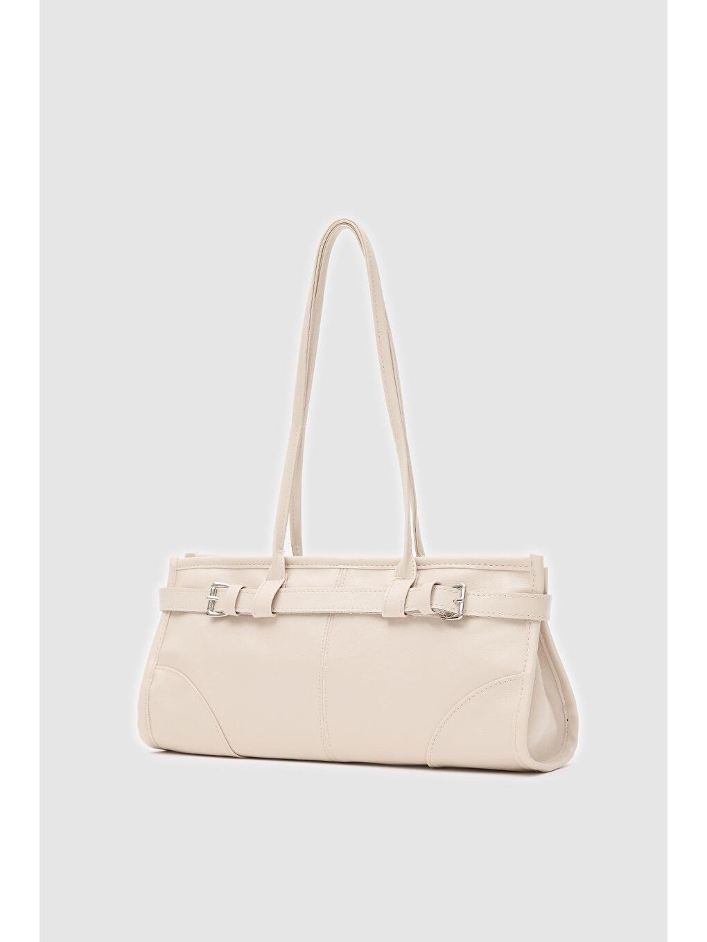 Ekru Enyola Vintage Baget Çanta Krem-1