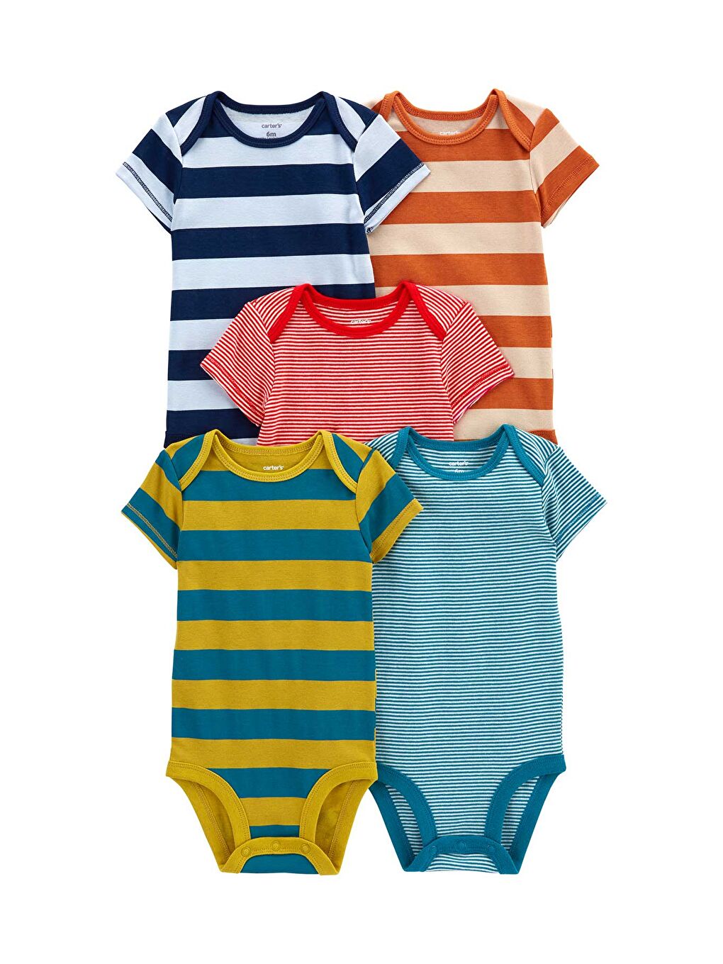 Carter's Karışık Erkek Bebek Kısa Kollu 5'li Body Set