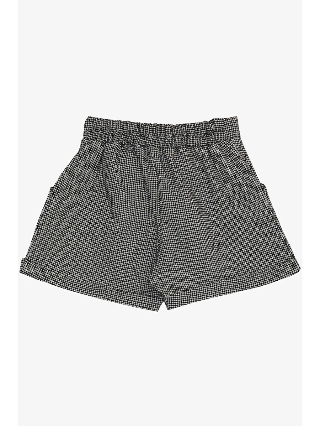 Kız Çocuk Şort Kazayağı Desenli Fiyonklu Siyah (1.5-5 Yaş)-1