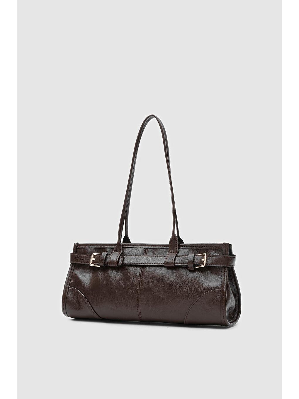 Kahverengi Enyola Vintage Baget Çanta Acı Kahve-1