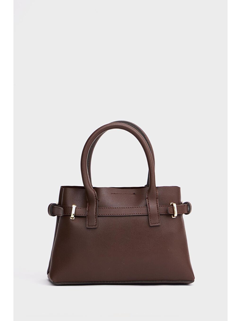 Mini Kilit Detaylı El Ve Omuz Çantası Kahverengi-1