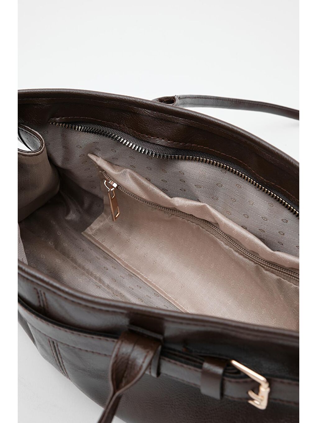 Kahverengi Enyola Vintage Baget Çanta Acı Kahve-4